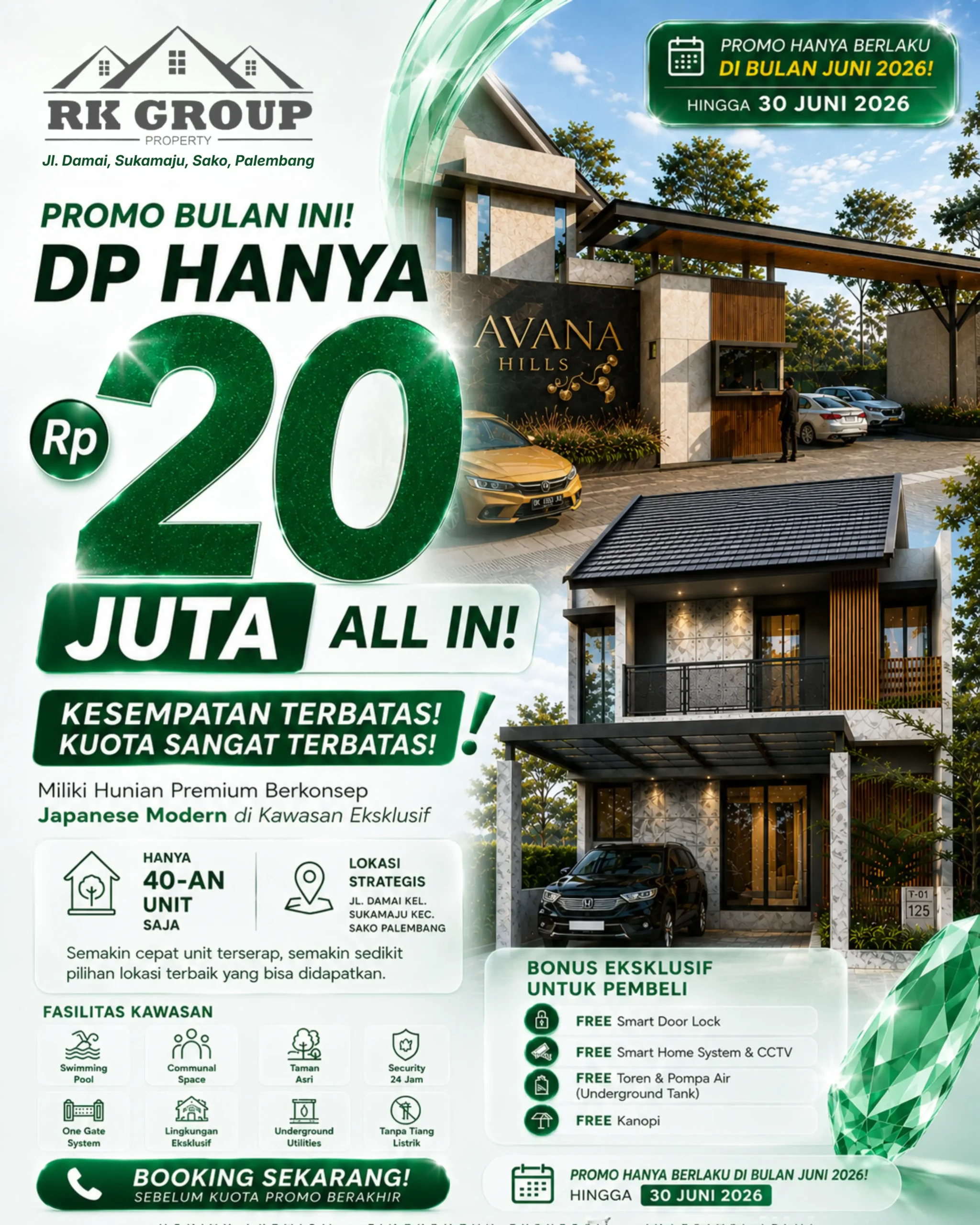 Flyer Promo Avana Hills – DP 20 Juta All In
